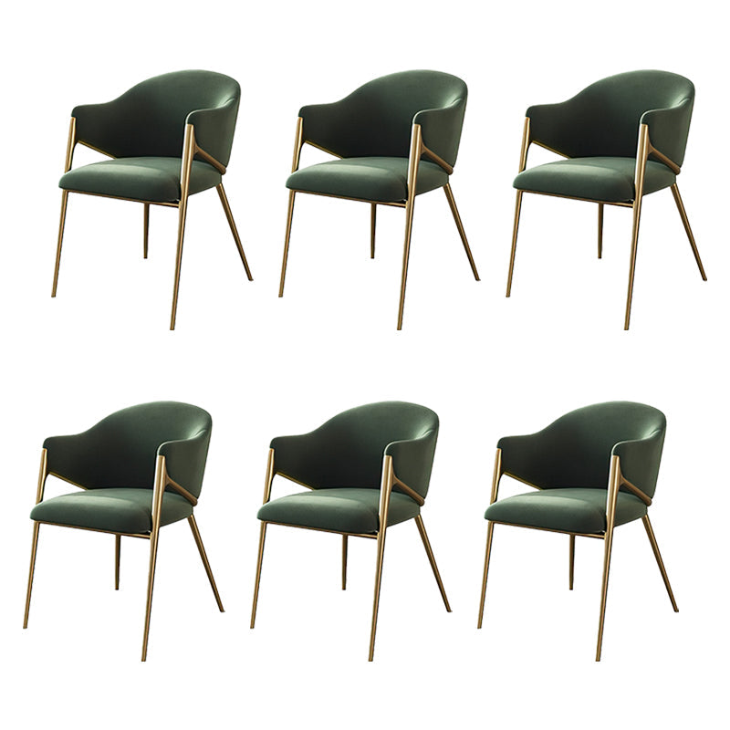 Glam Indoor Upholstered Dining Chair Gold Legs Parsons Arm Chair Green 6 Piece Set Clearhalo 'Dining Chairs' 'Dining Tables & Seating' 'dining_chair' 'furn' 'furn_dining_chair' 'Furniture' 'Kitchen & Dining Furniture' 6576155