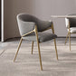 Glam Indoor Upholstered Dining Chair Gold Legs Parsons Arm Chair Grey 1 Piece Clearhalo 'Dining Chairs' 'Dining Tables & Seating' 'dining_chair' 'furn' 'furn_dining_chair' 'Furniture' 'Kitchen & Dining Furniture' 6576156