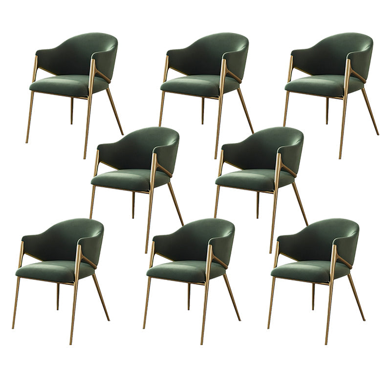 Glam Indoor Upholstered Dining Chair Gold Legs Parsons Arm Chair Green 8 Piece Set Clearhalo 'Dining Chairs' 'Dining Tables & Seating' 'dining_chair' 'furn' 'furn_dining_chair' 'Furniture' 'Kitchen & Dining Furniture' 6576158