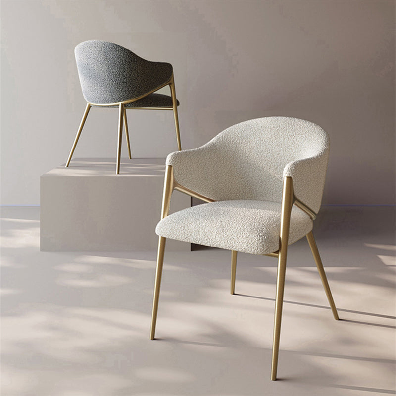 Glam Indoor Upholstered Dining Chair Gold Legs Parsons Arm Chair Clearhalo 'Dining Chairs' 'Dining Tables & Seating' 'dining_chair' 'furn' 'furn_dining_chair' 'Furniture' 'Kitchen & Dining Furniture' 6576159