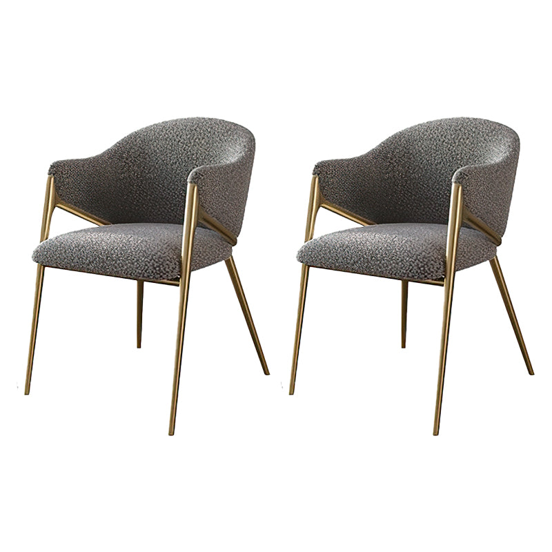 Glam Indoor Upholstered Dining Chair Gold Legs Parsons Arm Chair Grey 2 Piece Set Clearhalo 'Dining Chairs' 'Dining Tables & Seating' 'dining_chair' 'furn' 'furn_dining_chair' 'Furniture' 'Kitchen & Dining Furniture' 6576160