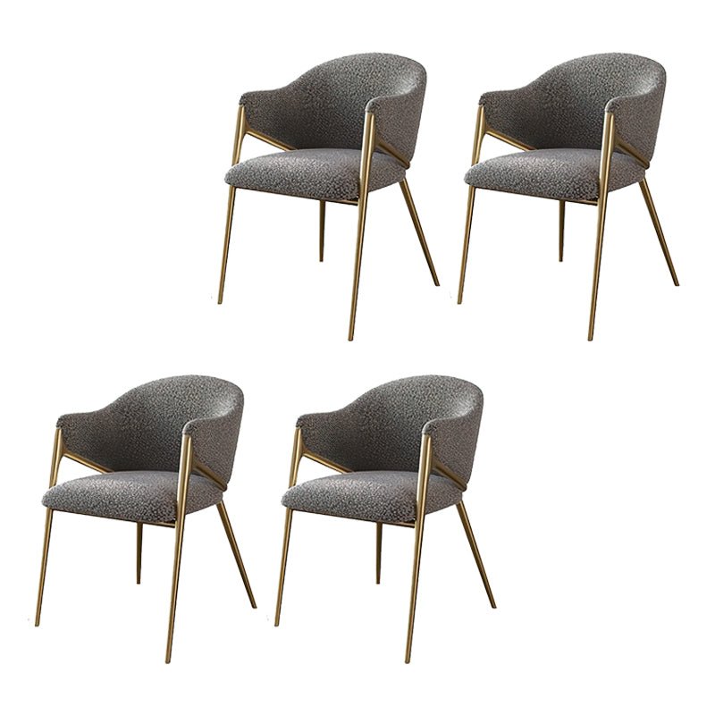 Glam Indoor Upholstered Dining Chair Gold Legs Parsons Arm Chair Grey 4 Piece Set Clearhalo 'Dining Chairs' 'Dining Tables & Seating' 'dining_chair' 'furn' 'furn_dining_chair' 'Furniture' 'Kitchen & Dining Furniture' 6576163