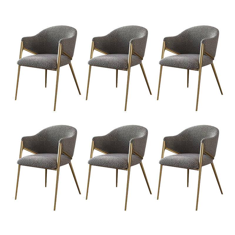 Glam Indoor Upholstered Dining Chair Gold Legs Parsons Arm Chair Grey 6 Piece Set Clearhalo 'Dining Chairs' 'Dining Tables & Seating' 'dining_chair' 'furn' 'furn_dining_chair' 'Furniture' 'Kitchen & Dining Furniture' 6576164