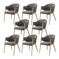 Glam Indoor Upholstered Dining Chair Gold Legs Parsons Arm Chair Grey 8 Piece Set Clearhalo 'Dining Chairs' 'Dining Tables & Seating' 'dining_chair' 'furn' 'furn_dining_chair' 'Furniture' 'Kitchen & Dining Furniture' 6576166