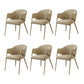 Glam Indoor Upholstered Dining Chair Gold Legs Parsons Arm Chair Khaki 6 Piece Set Clearhalo 'Dining Chairs' 'Dining Tables & Seating' 'dining_chair' 'furn' 'furn_dining_chair' 'Furniture' 'Kitchen & Dining Furniture' 6576169