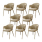 Glam Indoor Upholstered Dining Chair Gold Legs Parsons Arm Chair Khaki 8 Piece Set Clearhalo 'Dining Chairs' 'Dining Tables & Seating' 'dining_chair' 'furn' 'furn_dining_chair' 'Furniture' 'Kitchen & Dining Furniture' 6576170