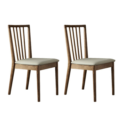 Contemporary Solid Wood Side Chair Kitchen Slat Back Armless Chair