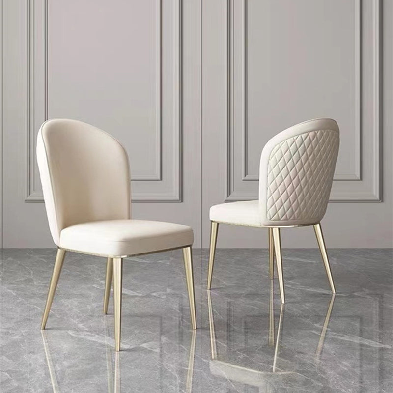 Sala da pranzo glam parsons sedia gambe in metallo sedia imbottita in pelle finta