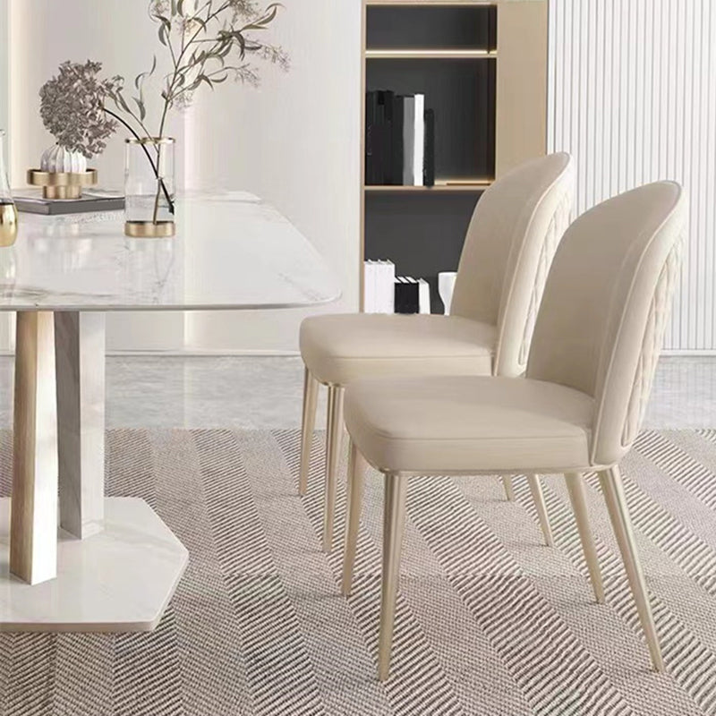 Sala da pranzo glam parsons sedia gambe in metallo sedia imbottita in pelle finta