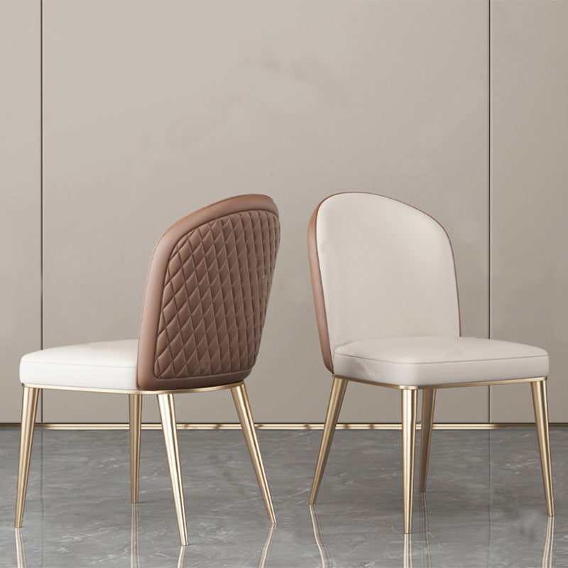 Sala da pranzo glam parsons sedia gambe in metallo sedia imbottita in pelle finta