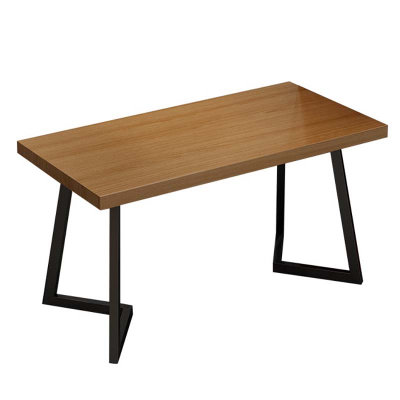 Industrial Double Pedestal Dining Table Wood Table for Cafe Bar Without Chairs Clearhalo 'Dining Tables & Seating' 'Dining Tables' 'dining_table' 'furn' 'furn_dining_table' 'Furniture' 'Kitchen & Dining Furniture' 6576271