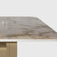 Glam Style Sintered Stone Dining Table Dining Rectangle Table with Metal Legs for Home Use
