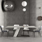Modern Style Sintered Stone Dining Table Rectangle Table with Metal Legs for Home Use