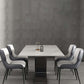 Modern Style Sintered Stone Dining Table Rectangle Table with Metal Legs for Home Use