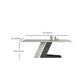 Modern Style Sintered Stone Dining Table Rectangle Table with Metal Legs for Home Use