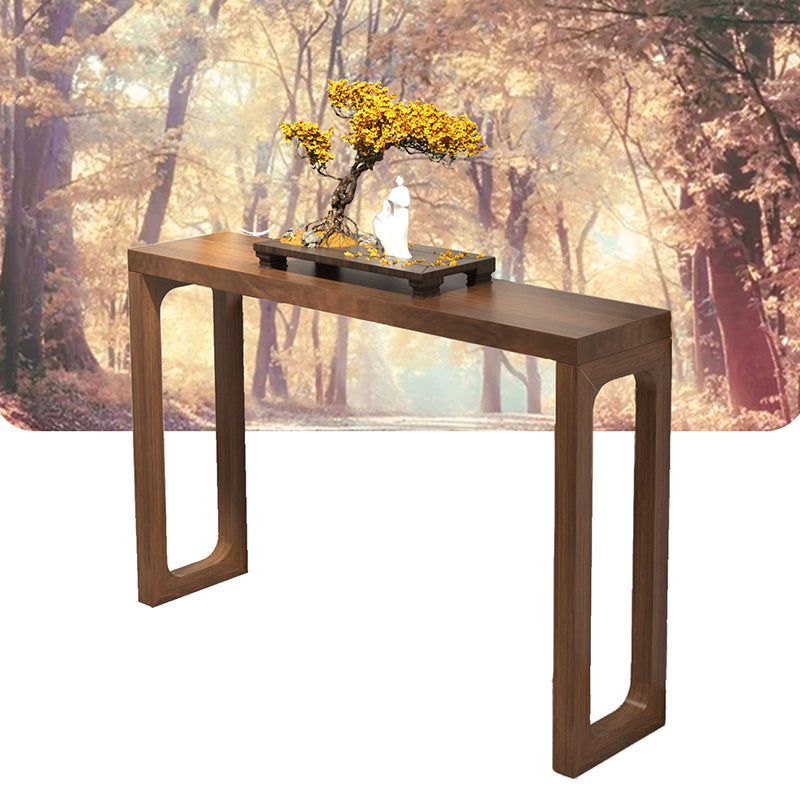 Solid Wood Console Table 33.46" Tall 1-shelf Accent Table with Sled Base Clearhalo 'Console Tables' 'console_tables' 'Entry & Mudroom Furniture' 'furn' 'furn_console_tables' 'Furniture' 6576318