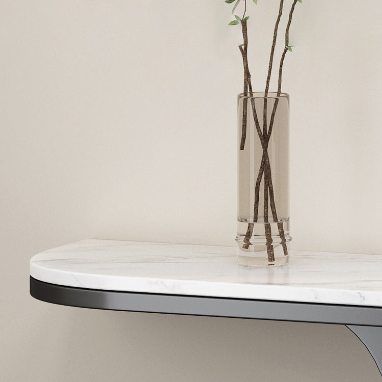 Modern de 31.5 "Table de acento de altura Stone Half Moon Console Table