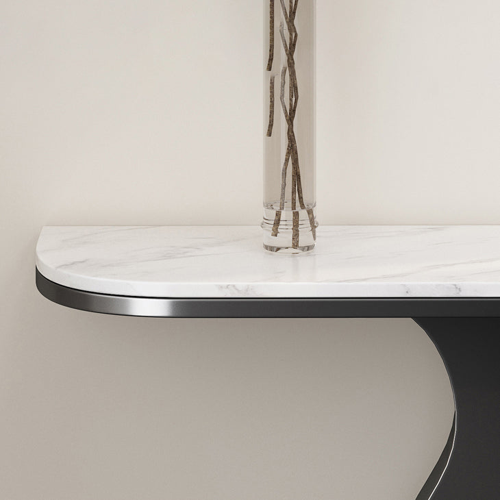 Modern de 31.5 "Table de acento de altura Stone Half Moon Console Table