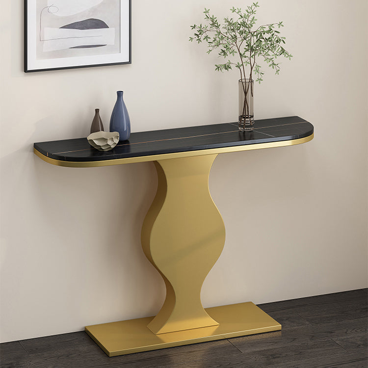 Modern de 31.5 "Table de acento de altura Stone Half Moon Console Table