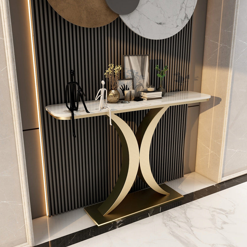 Tavolino di accento ovale glam in pietra per la sala per la sala