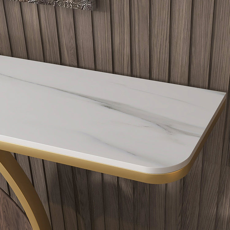 Stone Rectangle Accent Table Modern 31.5-inch Tall Accent Table Clearhalo 'Console Tables' 'console_tables' 'Entry & Mudroom Furniture' 'furn' 'furn_console_tables' 'Furniture' 6576540