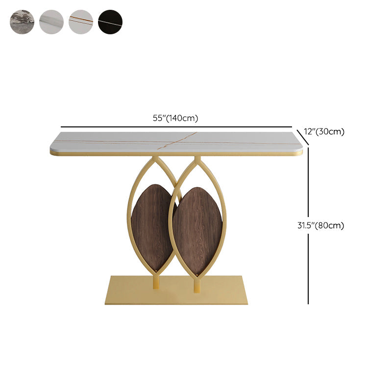 Stone Rectangle Accent Table Modern 31.5-inch Tall Accent Table