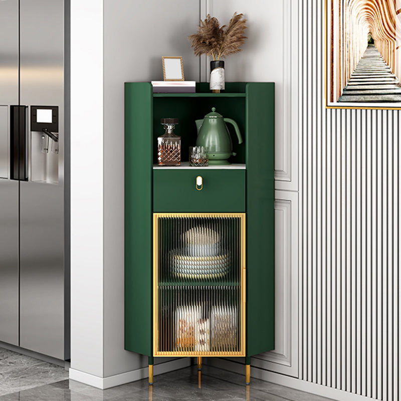 Modern Style Buffet Sideboard Stone Side Board with Cabinet and Drawer 19"L x 19"W x 53"H Green Clearhalo 'buffet_sideboard' 'Buffets & Sideboards' 'furn' 'furn_buffet_sideboard' 'Furniture' 'Kitchen & Dining Furniture' 6578881