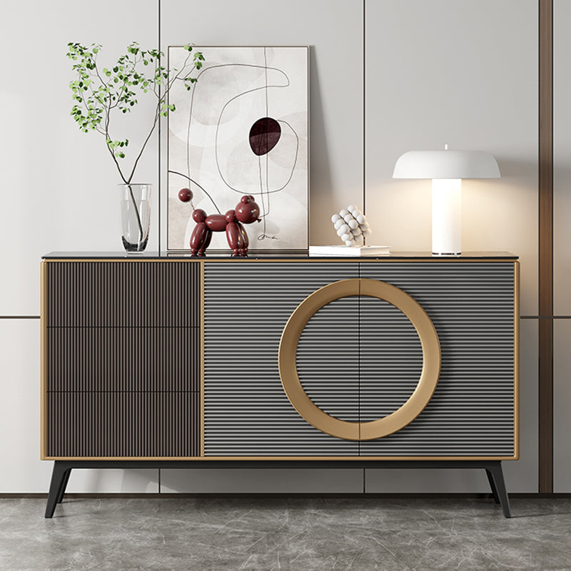 Tavolo da tavolo a buffet in stile moderno con armadi e cassetti