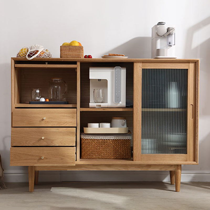 Tabella a buffet in legno massiccio Sideboard moderna con armadi e cassetti