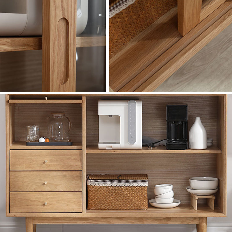 Tabella a buffet in legno massiccio Sideboard moderna con armadi e cassetti