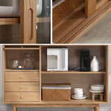 Tabella a buffet in legno massiccio Sideboard moderna con armadi e cassetti