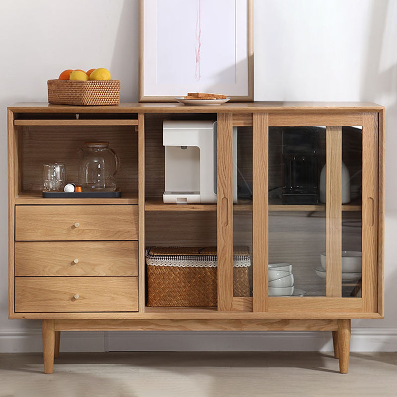 Tabella a buffet in legno massiccio Sideboard moderna con armadi e cassetti