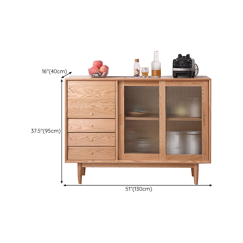 Tabella a buffet in legno massiccio Sideboard moderna con armadi e cassetti