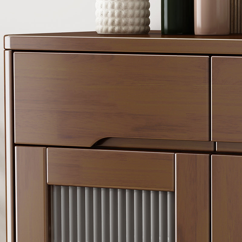 Solid Wood Buffet Table Modern 34.25-inch Side Board with Cabinets and Drawers Clearhalo 'buffet_sideboard' 'Buffets & Sideboards' 'furn' 'furn_buffet_sideboard' 'Furniture' 'Kitchen & Dining Furniture' 6578983