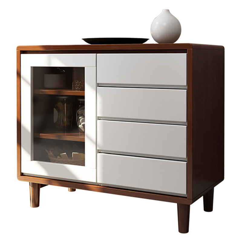 Mesa de buffet de madera sólida Modern de 31.5 pulgadas de 31.5 pulgadas con gabinete y cajones