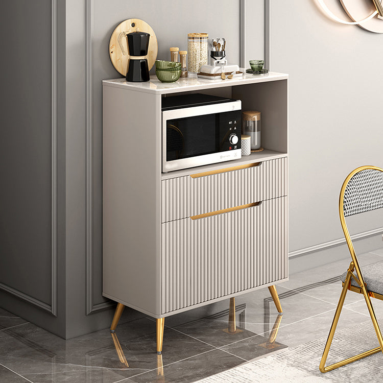 Tavolo da buffet in pietra moderna scheda laterale in stile moderno con armadi e cassetti