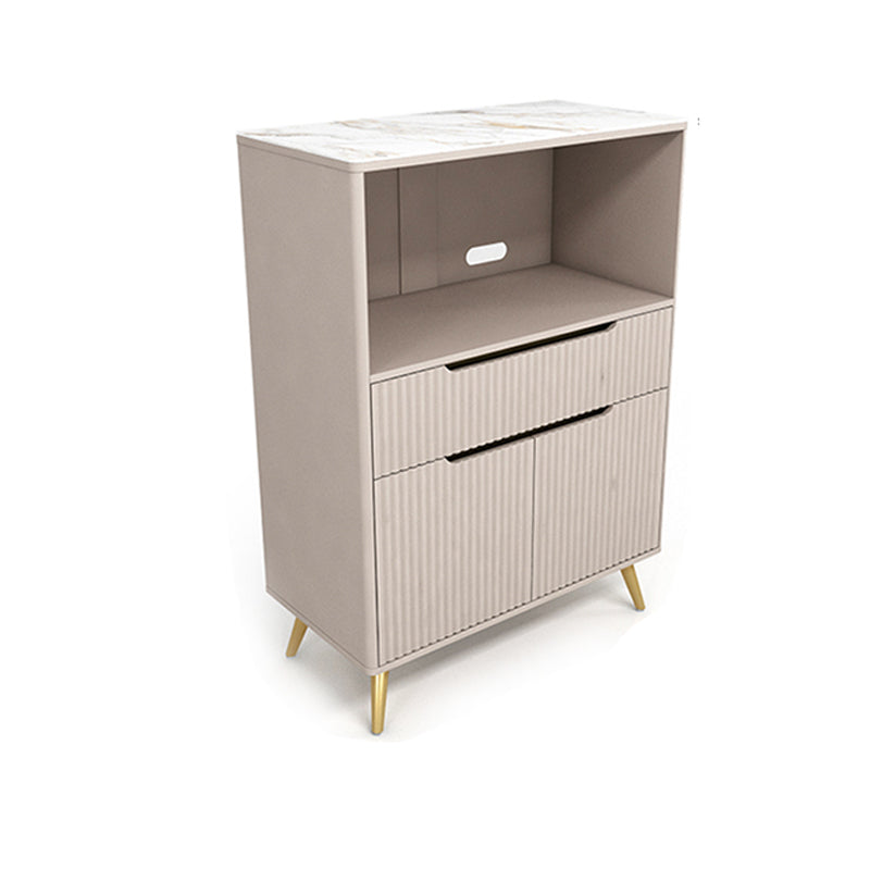 Tavolo da buffet in pietra moderna scheda laterale in stile moderno con armadi e cassetti