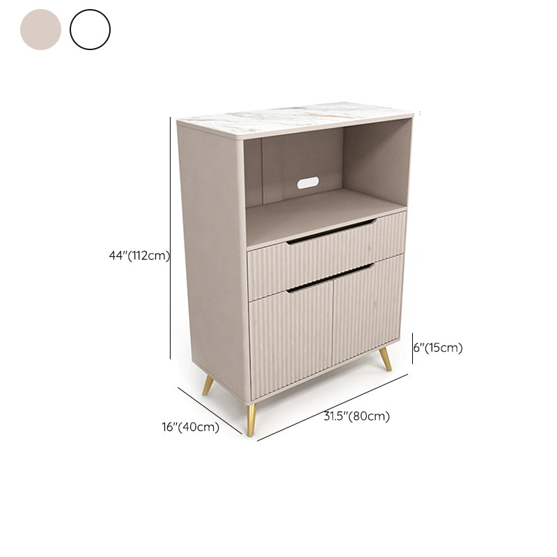 Tavolo da buffet in pietra moderna scheda laterale in stile moderno con armadi e cassetti