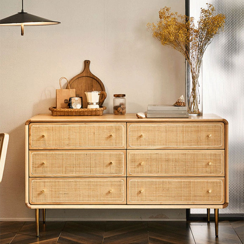 Solid Wood Buffet Table Modern Style Side Board with Drawers Clearhalo 'buffet_sideboard' 'Buffets & Sideboards' 'furn' 'furn_buffet_sideboard' 'Furniture' 'Kitchen & Dining Furniture' 6579074