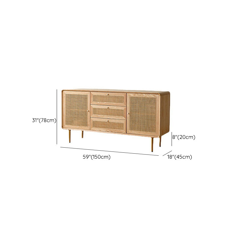 Solid Wood Buffet Table Modern Style Side Board with Drawers Clearhalo 'buffet_sideboard' 'Buffets & Sideboards' 'furn' 'furn_buffet_sideboard' 'Furniture' 'Kitchen & Dining Furniture' 6579076