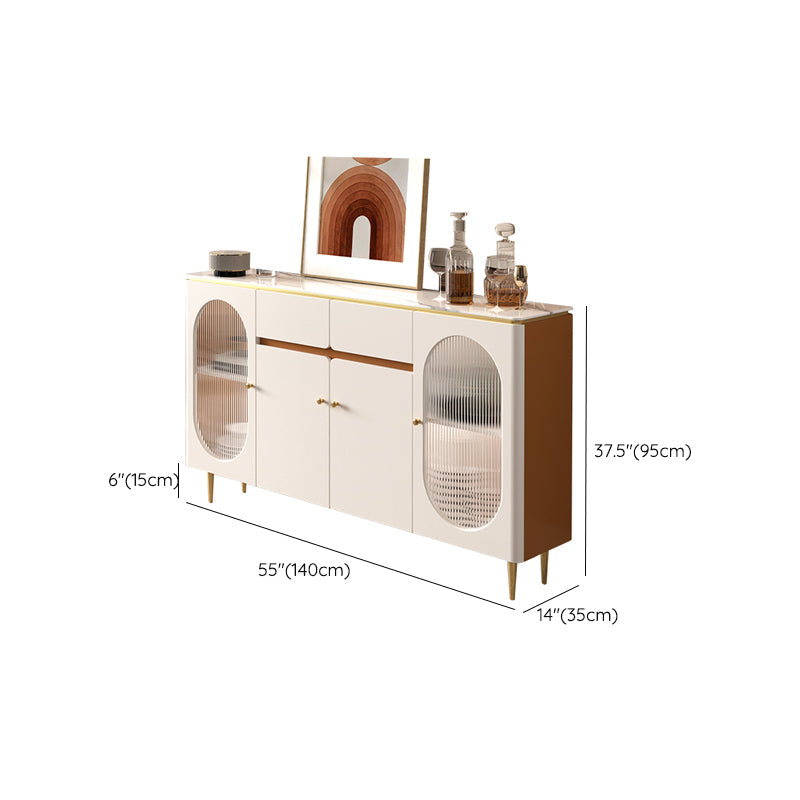 引き出し付きベージュダイニングビュッフェグラムサイドボードキャビネット用キッチン用