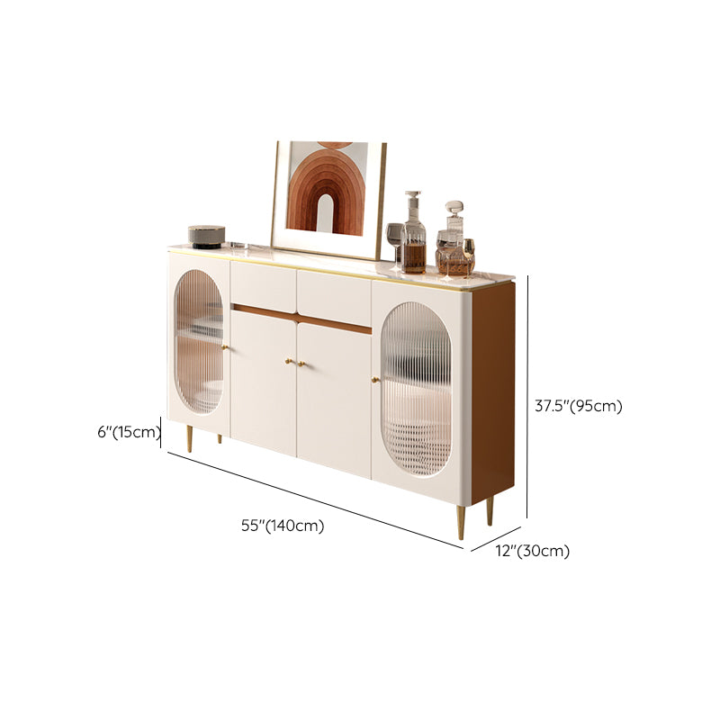 引き出し付きベージュダイニングビュッフェグラムサイドボードキャビネット用キッチン用