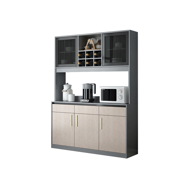 Modern Sideboard Buffet with Glass Doors Engineered Wood Buffet Server Clearhalo 'buffet_sideboard' 'Buffets & Sideboards' 'furn' 'furn_buffet_sideboard' 'Furniture' 'Kitchen & Dining Furniture' 6579225