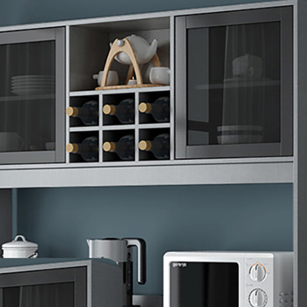 Modern Sideboard Buffet with Glass Doors Engineered Wood Buffet Server Clearhalo 'buffet_sideboard' 'Buffets & Sideboards' 'furn' 'furn_buffet_sideboard' 'Furniture' 'Kitchen & Dining Furniture' 6579228