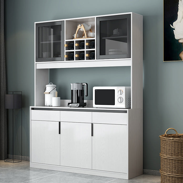 Modern Sideboard Buffet with Glass Doors Engineered Wood Buffet Server Clearhalo 'buffet_sideboard' 'Buffets & Sideboards' 'furn' 'furn_buffet_sideboard' 'Furniture' 'Kitchen & Dining Furniture' 6579230