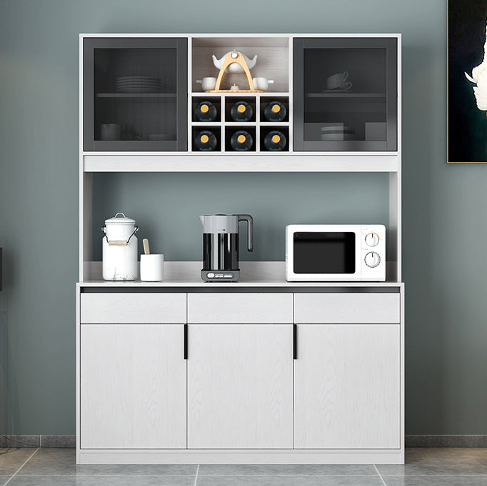 Modern Sideboard Buffet with Glass Doors Engineered Wood Buffet Server Clearhalo 'buffet_sideboard' 'Buffets & Sideboards' 'furn' 'furn_buffet_sideboard' 'Furniture' 'Kitchen & Dining Furniture' 6579231