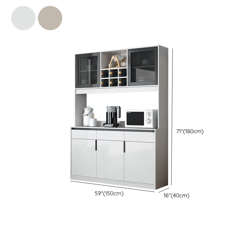 Modern Sideboard Buffet with Glass Doors Engineered Wood Buffet Server Clearhalo 'buffet_sideboard' 'Buffets & Sideboards' 'furn' 'furn_buffet_sideboard' 'Furniture' 'Kitchen & Dining Furniture' 6579233