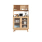 Contemporary Sideboard Buffet Rubberwood Solid Wood Dining Server 31.5"L x 16"W x 66"H Natural Clearhalo 'buffet_sideboard' 'Buffets & Sideboards' 'furn' 'furn_buffet_sideboard' 'Furniture' 'Kitchen & Dining Furniture' 6579248
