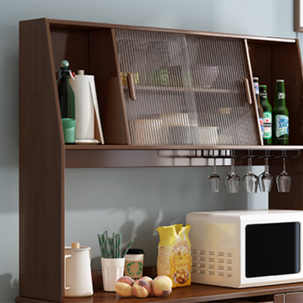 Contemporary Sideboard Buffet Rubberwood Solid Wood Dining Server Clearhalo 'buffet_sideboard' 'Buffets & Sideboards' 'furn' 'furn_buffet_sideboard' 'Furniture' 'Kitchen & Dining Furniture' 6579251