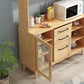 Contemporary Sideboard Buffet Rubberwood Solid Wood Dining Server Clearhalo 'buffet_sideboard' 'Buffets & Sideboards' 'furn' 'furn_buffet_sideboard' 'Furniture' 'Kitchen & Dining Furniture' 6579253